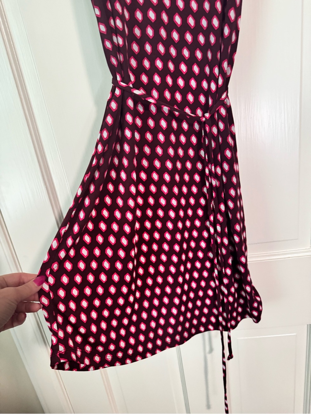 Banana Republic Sleeveless Pink and Black Printed Midi Dress - Picture 2 of 5